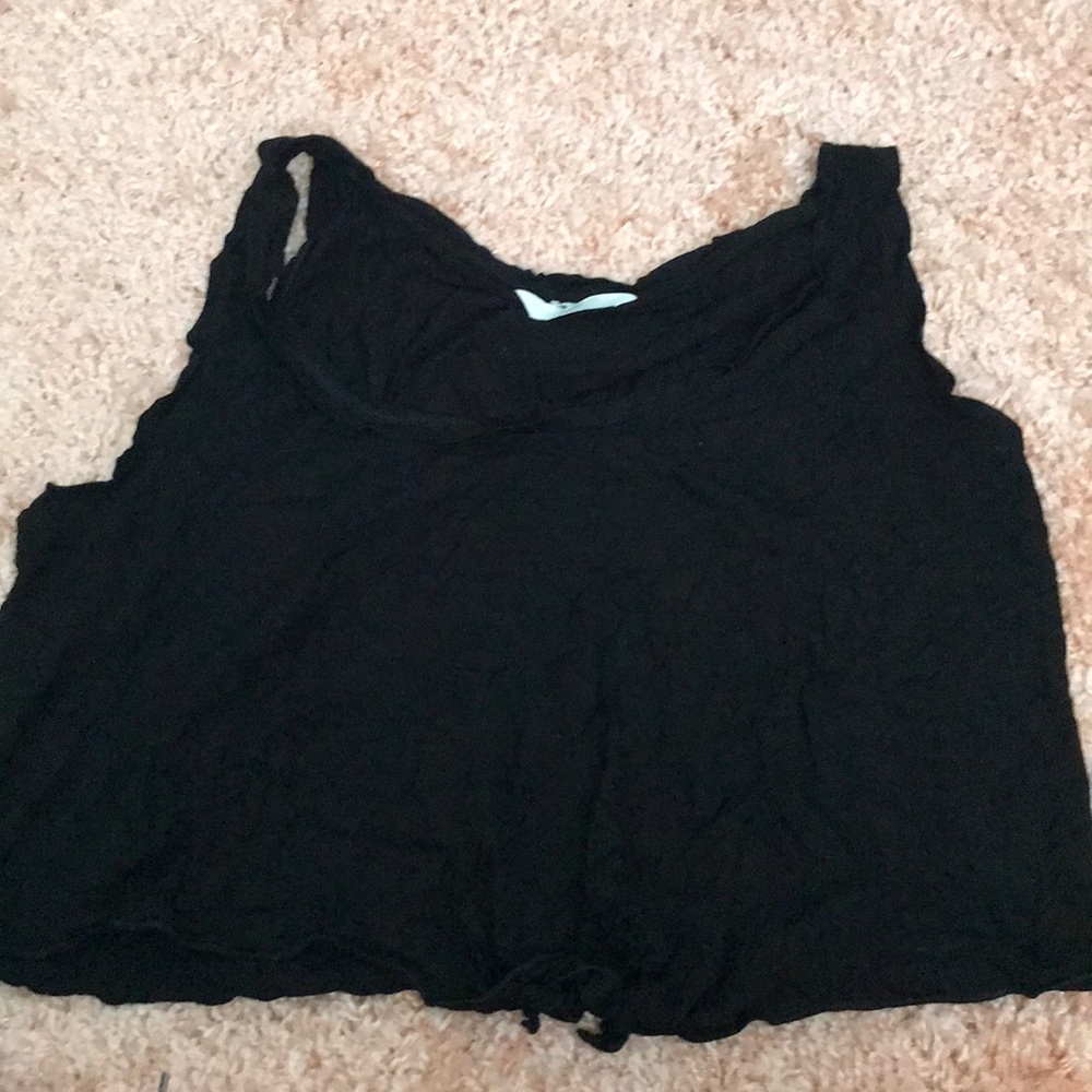 Black crop top with tie